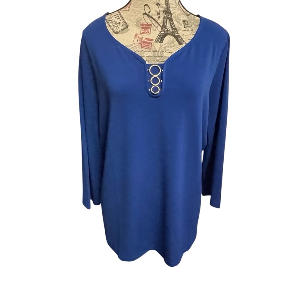 By design Chic Royal Blue Long Sleeve Women's Top